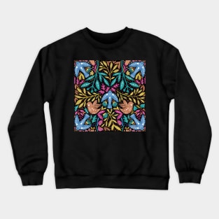 Maximalist folk birds floral pattern Crewneck Sweatshirt